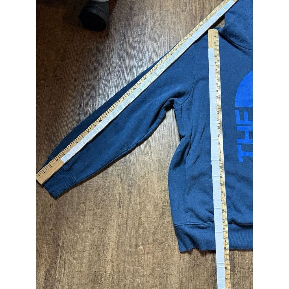 The North Face Drew Peak Blue Fleece Hoodie Sweatshirt Pullover Mens Size XL EUC